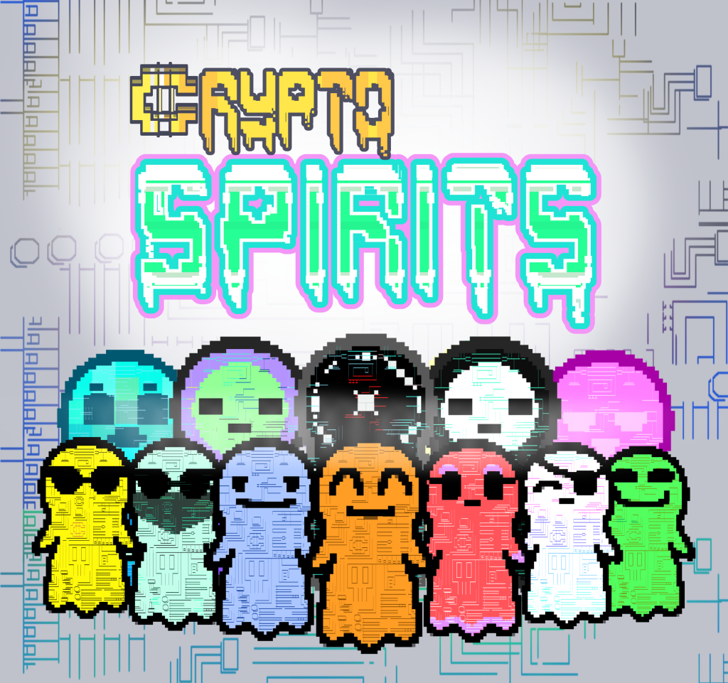 Crypto Spirits title and characters