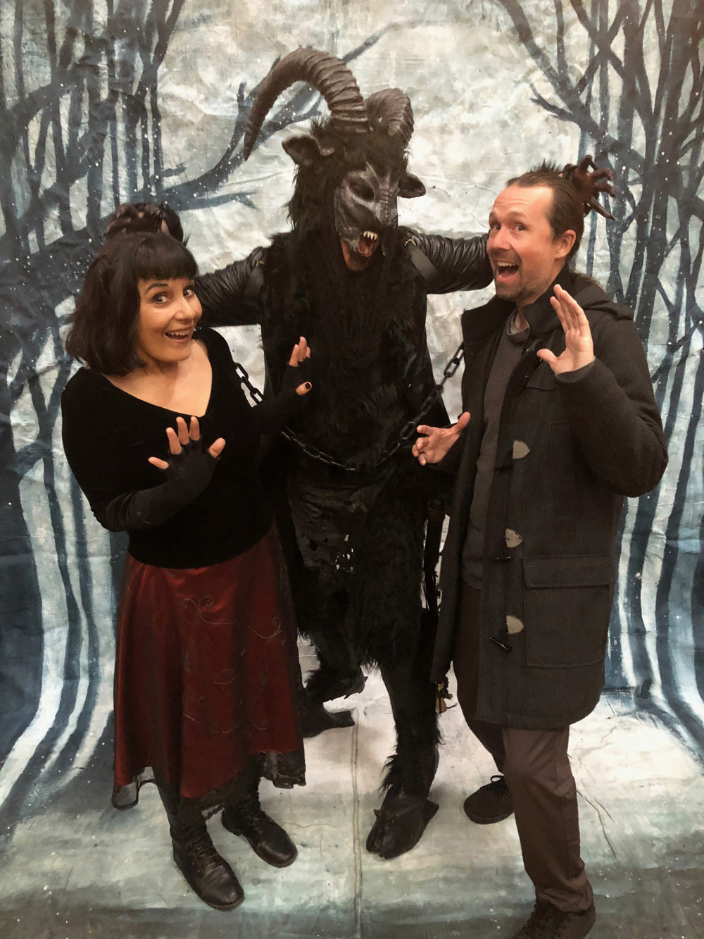 Tina, Nick and Krampus. Happy Ghost